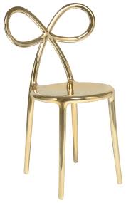 Design freischwinger stuhl miami dunkelgrau metallgestell matt schwarz. Designer Stuhl Ribbon Chair Goldfarbene Metallic Version Design Nika Zupanc Von Qeeboo Kaufen Ars Designio