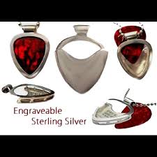 sterling silver pickbay guitar pickholder pendant musician gifts guitar pick holders guitar pick necklace pinterest