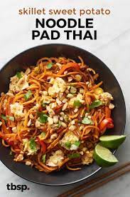 Skillet Sweet Potato Noodle Pad Thai Recipe Sweet Potato Noodles Sweet Potato Skillet Homemade Noodles