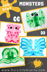 Ink Blot Monsters Monster Crafts Halloween Preschool Fun Halloween Crafts
