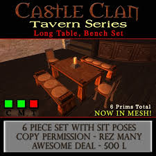 Turned out good enough in my opinion to slip into the portfolio. Second Life Marketplace Long Table Tavern Set By Castle Clan Mesh Castles Cottages