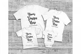 Download Matching Family 4 White T Shirts Mockup Parents Kids Set 184701 Clothing Design Bundles Shirt Mockup Tshirt Mockup Design Mockup Free