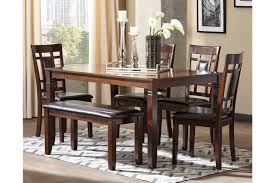 Bennox Dining Room Table And Chairs With Bench Set Of 6 Ashley Furniture Homestore Dining Room Table Dining Room Sets Dining Room Table Set