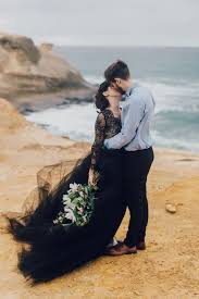 Moody And Romantic Coastal Elopement Inspiration Artfully Wed Wedding Blog Black Wedding Dresses Halloween Wedding Dresses Black Wedding