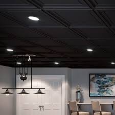 Purchase one additional grid divider per ceiling tile. Genesis Archives Black Ceiling Tiles Finishing Basement Black Basement Ceiling