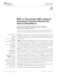 Pdf Rpe Vs Percentage 1rm Loading In Periodized Programs