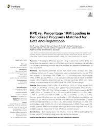 pdf rpe vs percentage 1rm loading in periodized programs