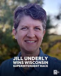 Jill Underly retains her position as Wisconsin State Superintendent,  defeating challenger Brittany Kinser in a closely-watched race.  https://tinyurl.com/3a7hber5