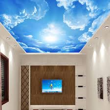 Aliexpress Com Moderne 3d Fototapete Blaue Himmel Und Weisse Wolken Tapeten Home Interi Wohnzimmer Decke Moderne Deckengestaltung Deckengestaltung Wohnzimmer