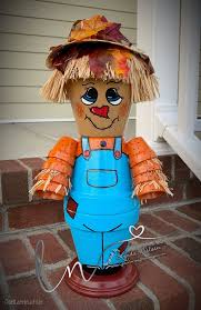 Handmade Terra Cotta Clay Pot Scarecrow Clay Pot People Pot Heads Painted Clay Pots Clay Pot Crafts Terra Cotta Clay Pots