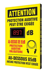 Osha Caution Industrial Decibel Meter Sign Ear Protection Required Under 85db No Protection Required Over 85db Hearing Protection Required