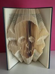 Bücher über das geld falten. Skull Folded Book Pattern Book Folding Patterns Book Folding Folded Book Art