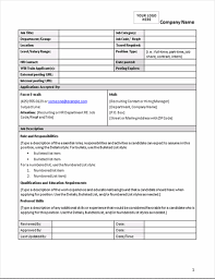 Job Description Form