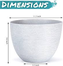 Maybe you would like to learn more about one of these? Buy Amazing Creation Large Flower Pots Round Garden Planters For Indoor Or Outdoor Gardening Set Of 2 Flowerpots Big Decorative Stone Grey Plastic Plant Holder With Deeper Root Depth Reusable Potters Online