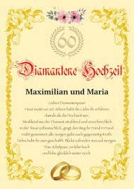 Hier findest du kostenlose beispieltexte für glückwünsche zum geburtstag. Diamantene Hochzeit 60 Jahriger Hochzeitstag Hochzeitsurkunde Mit Texteindruck Diamantene Hochzeit Porzellanhochzeit Spruche Diamantene Hochzeit