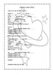 Whake you dayuda clungu hafanana whake you di whake you dayuda oola oola nawhena. Sha La La La Song Esl Worksheet By Mauro78