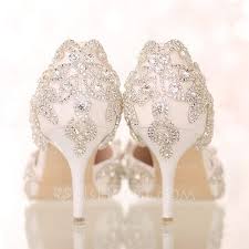 Us 60 00 Women S Leatherette Stiletto Heel Closed Toe Pumps Sandals With Rhinestone Jj S House Rhinestone Wedding Shoes Wedding Shoes Sandals Heels Bridal Shoes Low Heel