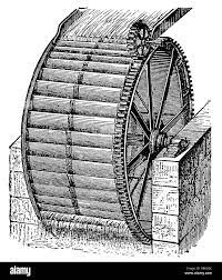 Energie, Wasser, Wasserräder, Wasserrad, Holzgravur, Ende 19. Jahrhundert,  19. Jahrhundert, Technik, Technik, Technik, Impuls, Impulse, Antriebskraft,  Triebkraft, Stromerzeugung, Wasserkraft, Wasserkraft, Wasserkraft,  Wasserkraft, Wasserkraft ...