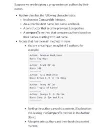 Solved Suppose We Are Designing A Program To Sort Authors By Chegg Com