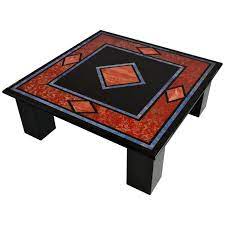 Those who consider cocktails for twelve just another. Black Square Coffee Table Inlaid Slate Top Four Slate Columns Handmade In Italy For Sale At 1stdibs