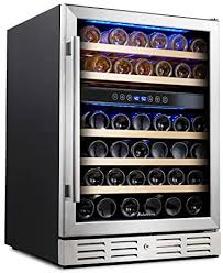 How big is under counter built in beverage cooler? Amazon Com Kalamera 24 Wine Cooler Refrigerator 46 Bottle Dual Zone Built In Or Freestanding Fridge With Stainless Steel Triple Layer Tempered Reversible Glass Door And Temperature Memory Function Appliances