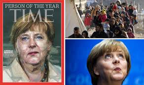 Angela merkel pulls out time magazine with her on the front page.] look at my face. Angela Merkel Criticism After German Chancellor Made Time Magazine Person Of The Year World News Express Co Uk
