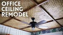 Tiki Ceiling with Woven Lauhala Mats - Office Remodel Part 3