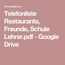 Telefonliste als word und pdf vorlage herunterladen. Telefonliste Restaurants Freunde Schule Lehrer Pdf Google Drive Google Drive Telefon Restaurant