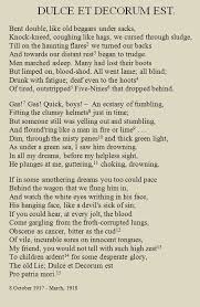 Poetry Analysis Wilfred Owen Dulce Et Decorum Est Poetry Analysis Dulce Et Decorum Est Poetry