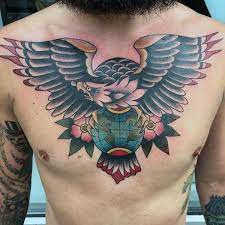 80 Eagle Chest Tattoo Designs For Men Manly Ink Ideas Eagle Chest Tattoo Cool Chest Tattoos Traditional Chest Tattoo