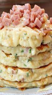 Ham And Swiss Griddle Cakes Grill Breakfast Griddle Recipes Griddle Cakes