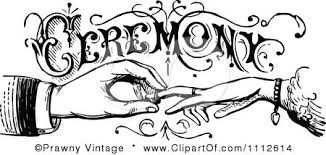 Clipart Vintage Black And White Wedding Ceremony Sign With Hands Exchanging Rings Royalty Free Vector Illus Clip Art Vintage Wedding Graphics Wedding Clipart