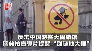Image result for 瑞典電視台反擊了 拍影片提醒中客別隨地亂大便