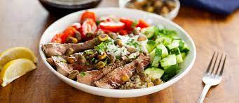 Mediterranean Steak Quinoa Bowl Recipe Chicken Diet Recipe Quinoa Bowl Mediterranean Diet Recipes