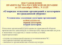 Kategorii Organizacij Po Grazhdanskoj Oborone Predpriyatij Po Go I Chs