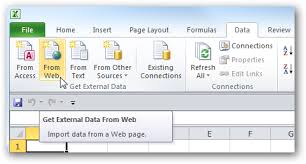 use online data in excel 2010 spreadsheets