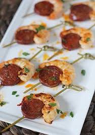 Shrimp And Chorizo Bites A Tasty Little Party Snack Add A Nice Mustard Sauce To Appetizer Recipes Seafood Recipes Recipes