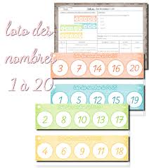 Loto Des Nombres De 1 A 20 La Classe De Laurene La Maternelle De Laurene Loto