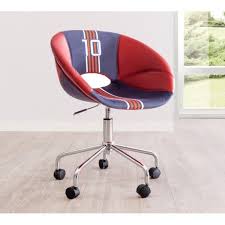 Cilek Boy Bedroom Football Series Striker Chair Made Of Blue And Red Faux Leather Seat Swivel Adjustable Height With Gas Lift Look Childrens Bedroom Furniture