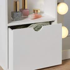 The center of the light bulbs are six inches apart. Light Up Mirror Vanity Unit