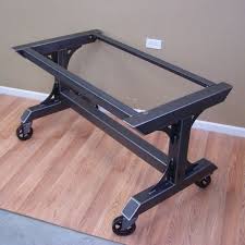 Industrial Steel Dining Table Base Kitchen Island Rolling Work Etsy In 2020 Steel Dining Table Welding Table Welded Furniture