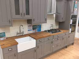 Love The Wood Countertops And Grey Cabinets Kitchen Renovation Kitchen Interior Diy Kitchen Cabinets