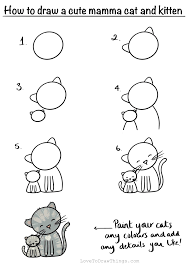 Instreamset:drawing tutorial &.asp?cat= / cat anatomy. Love To Draw Things How To Draw A Cute Mamma Cat And Kitten In 6 Steps
