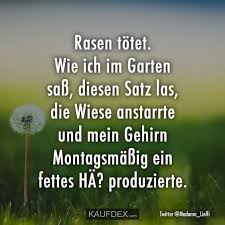 Also vor allem für die menschen um mich herum. Rasen Totet Wie Ich Im Garten Sass Kaufdex Lustige Spruche Gute Witze Lustig