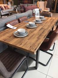 Discover these smart and easy small kitchen table ideas that will instantly transform your tiny space you may not have room for an island and a kitchen table, so why not choose a piece that can do both? Next Bronx Dining Room Table 6 8 Seater Dining Kitchen Dining Dining Table
