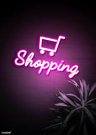 Download Premium Psd Of Neon Purple Shopping Cart On A Wall 894347 Neon Purple Neon Signs Neon Design