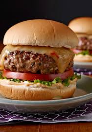 Grilled burgers are the perfect picnic or large gathering food. Gourmet Chipotle Burgers Recipe Kraft Recipes Gourmet Burgers Food Recipes