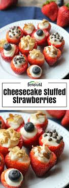 Cheesecake Stuffed Strawberries Festival Foods Recipe Healthy Desserts Easy Desserts Dessert Recipes