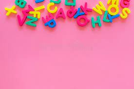 Download this background design template with two kids and word code. Alphabet For Kids Concept English Letters In Disorder On Pink Background Top View Copy Space Stock Image Image Of Symbol Design 127310655