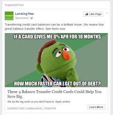 This means you'll owe money to the new credit card provider, not the old one. Image Result For Lending Tree Ads Balance Transfer Credit Cards Facebook Ads Examples Credit Card Balance